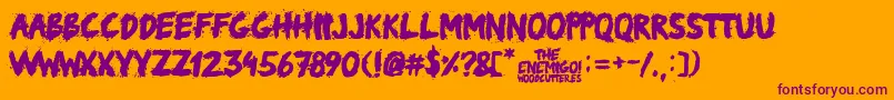 TheEnemigo Font – Purple Fonts on Orange Background