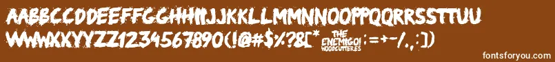 TheEnemigo Font – White Fonts on Brown Background