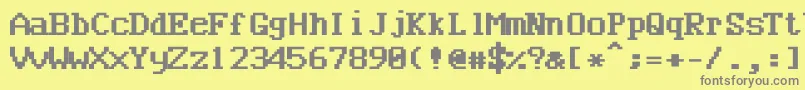 Bncuworb Font – Gray Fonts on Yellow Background