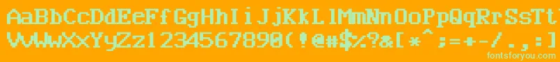 Bncuworb Font – Green Fonts on Orange Background