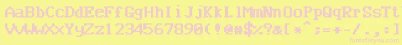 Bncuworb Font – Pink Fonts on Yellow Background