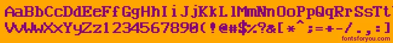Bncuworb Font – Purple Fonts on Orange Background