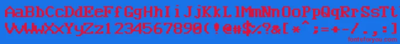 Bncuworb Font – Red Fonts on Blue Background