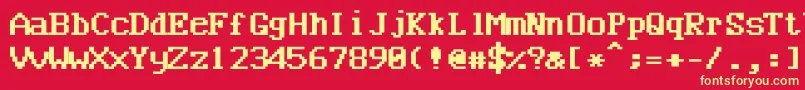 Bncuworb Font – Yellow Fonts on Red Background