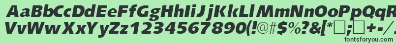 フォントLansettesskItalic – 緑の背景に黒い文字