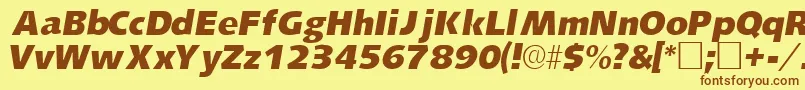 LansettesskItalic Font – Brown Fonts on Yellow Background