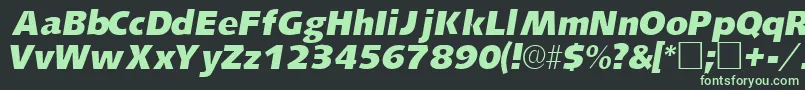 LansettesskItalic Font – Green Fonts on Black Background