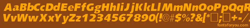 LansettesskItalic Font – Orange Fonts on Brown Background