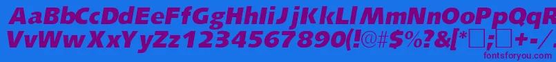 LansettesskItalic Font – Purple Fonts on Blue Background