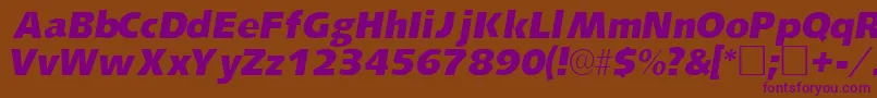 LansettesskItalic Font – Purple Fonts on Brown Background
