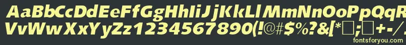LansettesskItalic Font – Yellow Fonts on Black Background