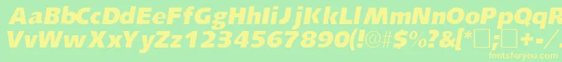 LansettesskItalic Font – Yellow Fonts on Green Background