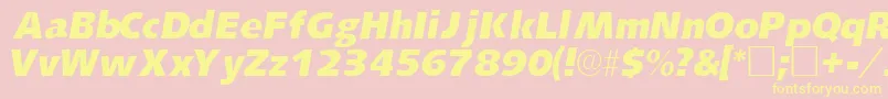 LansettesskItalic Font – Yellow Fonts on Pink Background