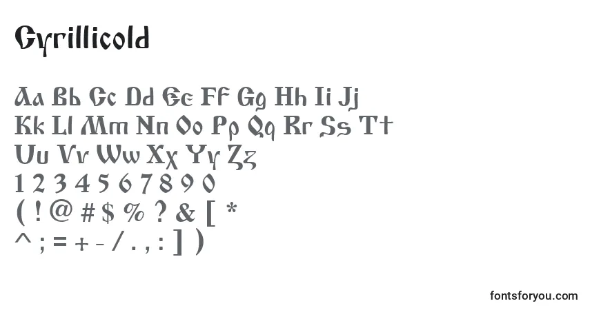 Cyrillicoldフォント–アルファベット、数字、特殊文字