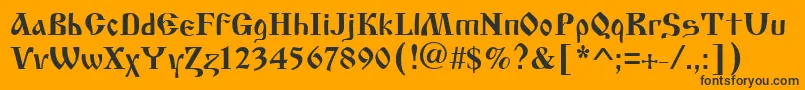 Cyrillicold Font – Black Fonts on Orange Background