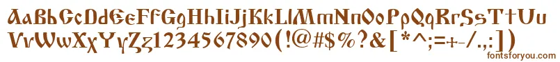 Fonte Cyrillicold – fontes marrons em um fundo branco