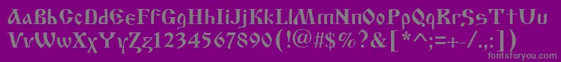 Cyrillicold Font – Gray Fonts on Purple Background