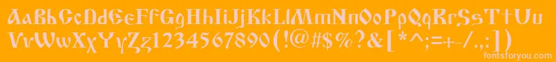 Cyrillicold Font – Pink Fonts on Orange Background
