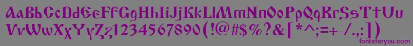 Cyrillicold-Schriftart – Violette Schriften auf grauem Hintergrund