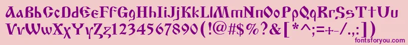 Cyrillicold Font – Purple Fonts on Pink Background