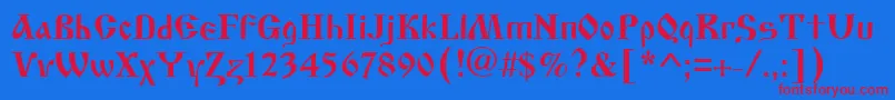 Cyrillicold Font – Red Fonts on Blue Background