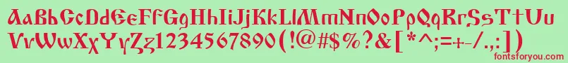 Cyrillicold Font – Red Fonts on Green Background