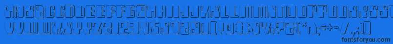 Zyborgs3D Font – Black Fonts on Blue Background