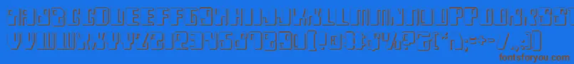 Zyborgs3D Font – Brown Fonts on Blue Background