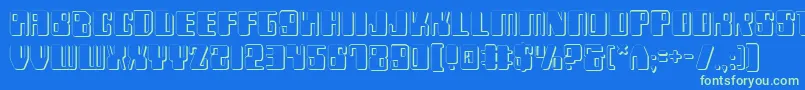 Zyborgs3D Font – Green Fonts on Blue Background