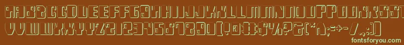 Zyborgs3D-Schriftart – Grüne Schriften auf braunem Hintergrund