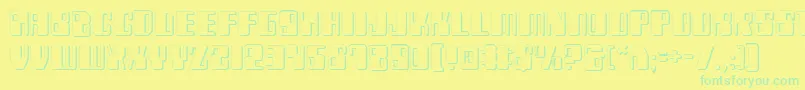 Zyborgs3D Font – Green Fonts on Yellow Background