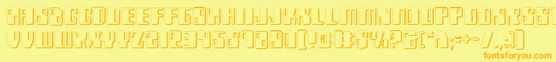 Zyborgs3D Font – Orange Fonts on Yellow Background