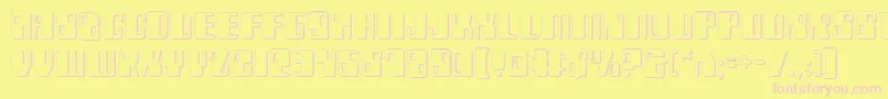 Fonte Zyborgs3D – fontes rosa em um fundo amarelo