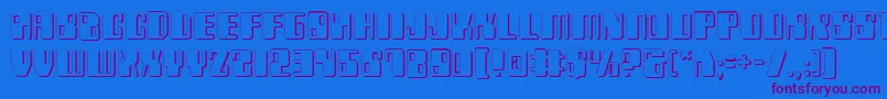 Zyborgs3D Font – Purple Fonts on Blue Background