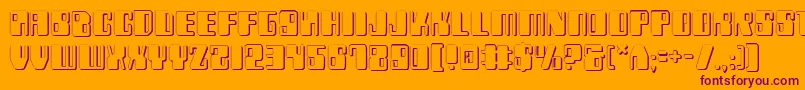 Zyborgs3D-Schriftart – Violette Schriften auf orangefarbenem Hintergrund