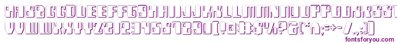 Zyborgs3D-Schriftart – Violette Schriften auf weißem Hintergrund