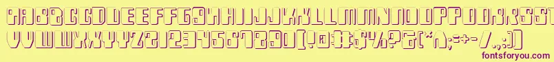 Zyborgs3D Font – Purple Fonts on Yellow Background