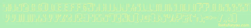 Zyborgs3D Font – Yellow Fonts on Green Background