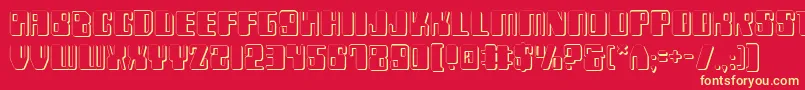 Zyborgs3D Font – Yellow Fonts on Red Background