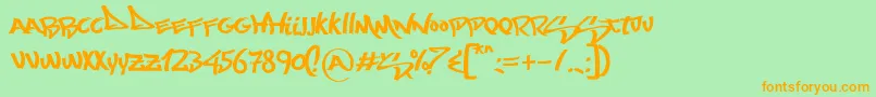 MostWazted Font – Orange Fonts on Green Background