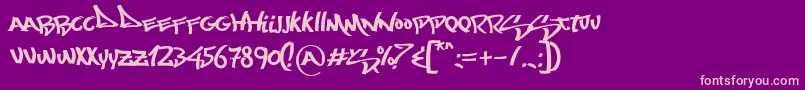 MostWazted Font – Pink Fonts on Purple Background