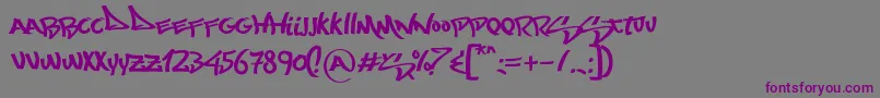 フォントMostWazted – 紫色のフォント、灰色の背景