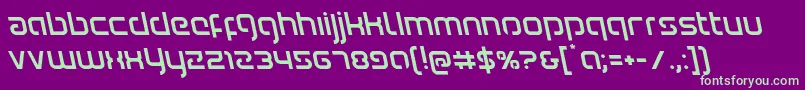 フォントYoungerbloodleft – 紫の背景に緑のフォント