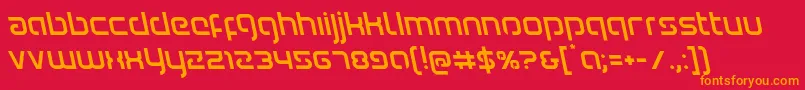 Youngerbloodleft-Schriftart – Orangefarbene Schriften auf rotem Hintergrund