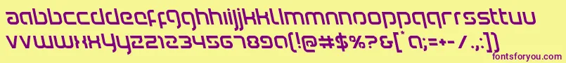 Youngerbloodleft-Schriftart – Violette Schriften auf gelbem Hintergrund