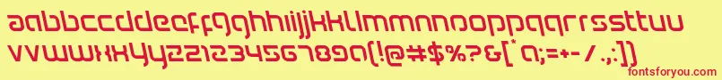 フォントYoungerbloodleft – 赤い文字の黄色い背景