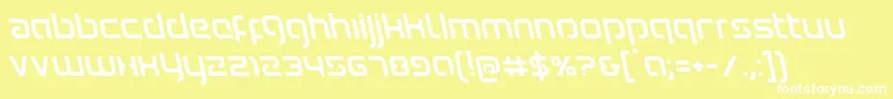 Шрифт Youngerbloodleft – белые шрифты на жёлтом фоне
