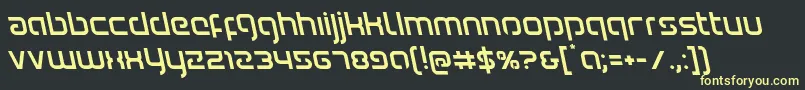 フォントYoungerbloodleft – 黒い背景に黄色の文字
