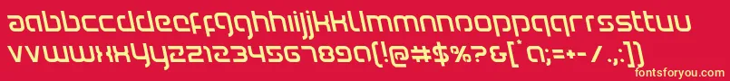Youngerbloodleft-fontti – keltaiset fontit punaisella taustalla