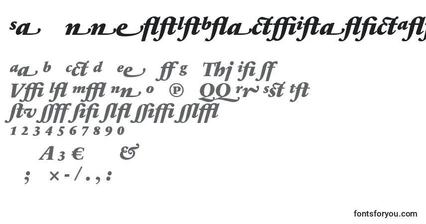 A fonte SabonnextLtBlackItalicAlternate – alfabeto, números, caracteres especiais